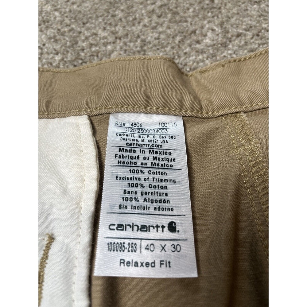 Carhartt‎ Men's Work Pants Size 40 X 30 Relaxed Fit Brown - Picture 3 of 8